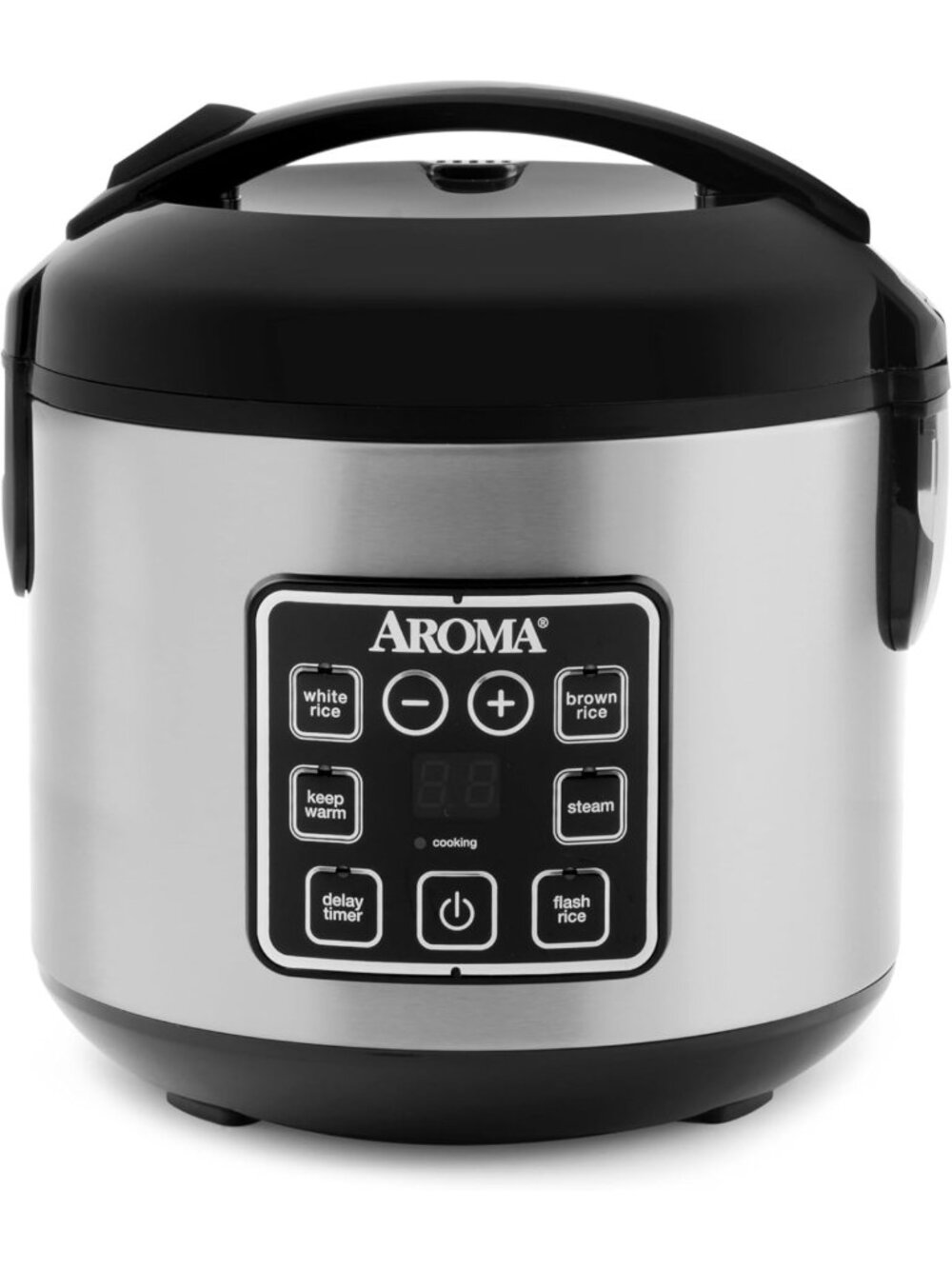 4-Cup Digital Rice Cooker & Steamer - Stainless Steel Multicooker, 2 Qt Capacity